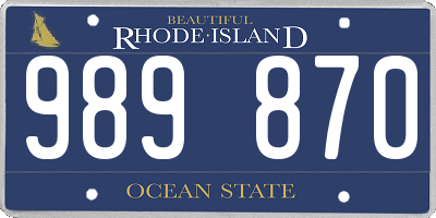 RI license plate 989870