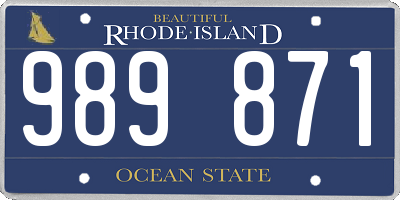 RI license plate 989871