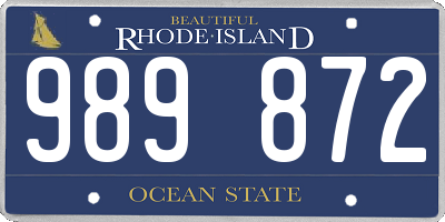 RI license plate 989872