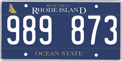 RI license plate 989873