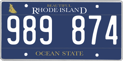 RI license plate 989874