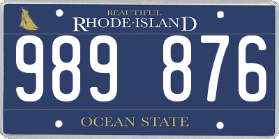 RI license plate 989876