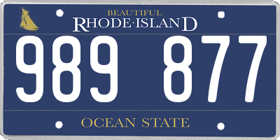 RI license plate 989877