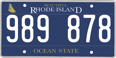 RI license plate 989878