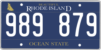 RI license plate 989879