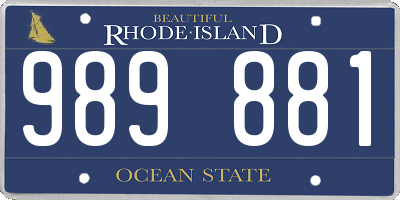 RI license plate 989881