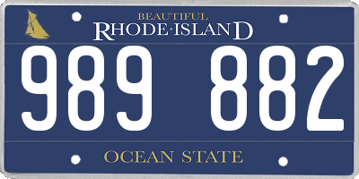 RI license plate 989882