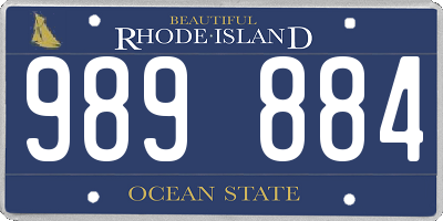 RI license plate 989884