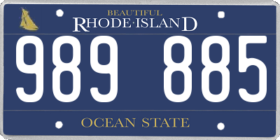 RI license plate 989885