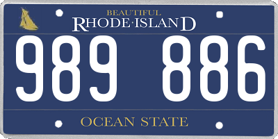 RI license plate 989886