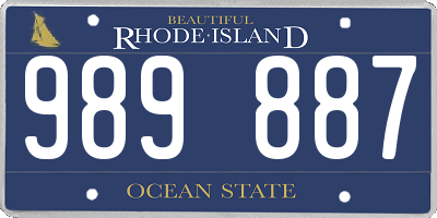 RI license plate 989887