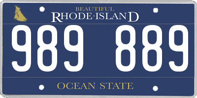 RI license plate 989889