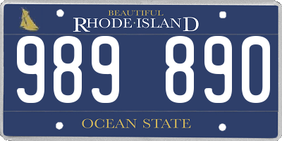 RI license plate 989890