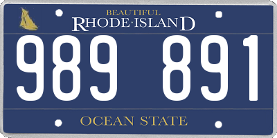 RI license plate 989891