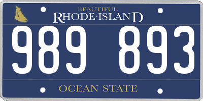 RI license plate 989893