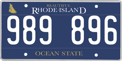 RI license plate 989896