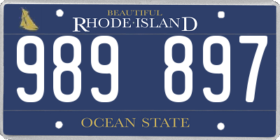 RI license plate 989897