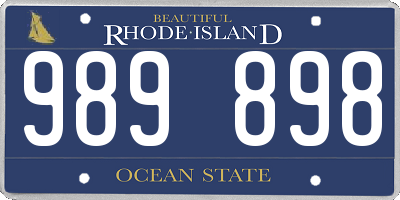 RI license plate 989898