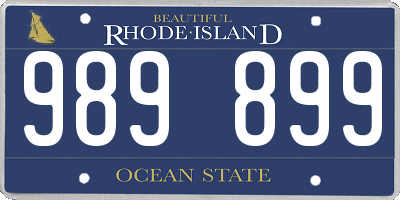 RI license plate 989899