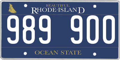 RI license plate 989900