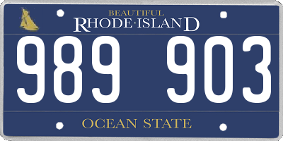 RI license plate 989903