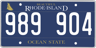 RI license plate 989904