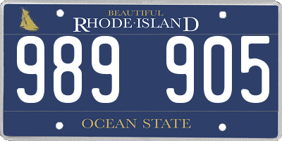 RI license plate 989905