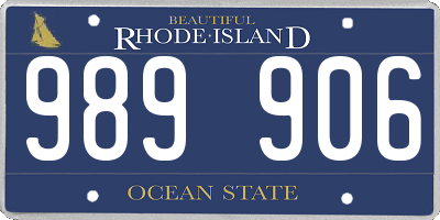 RI license plate 989906