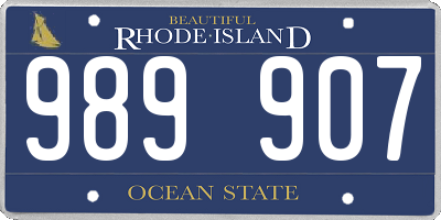 RI license plate 989907