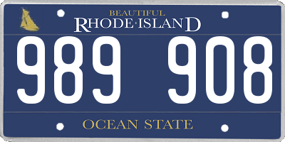 RI license plate 989908