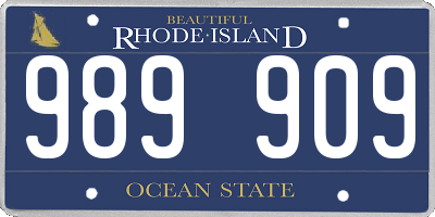 RI license plate 989909