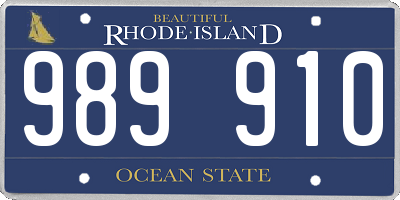 RI license plate 989910