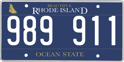 RI license plate 989911