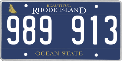 RI license plate 989913