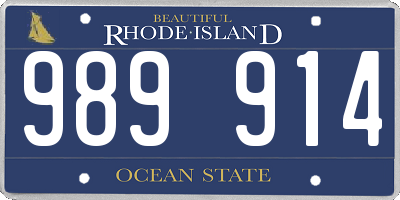 RI license plate 989914