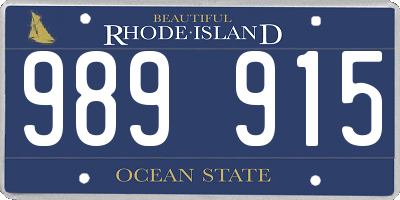 RI license plate 989915