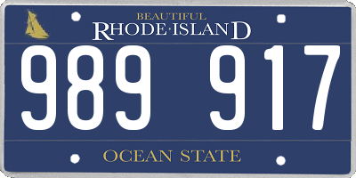 RI license plate 989917