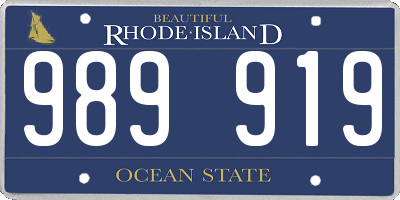 RI license plate 989919