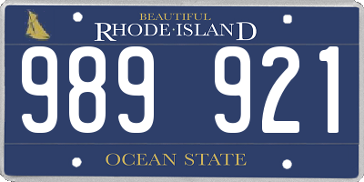 RI license plate 989921