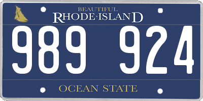 RI license plate 989924