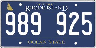 RI license plate 989925