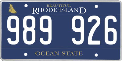 RI license plate 989926