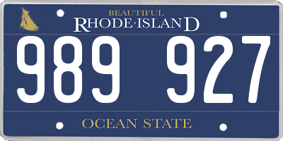 RI license plate 989927