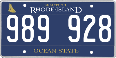 RI license plate 989928