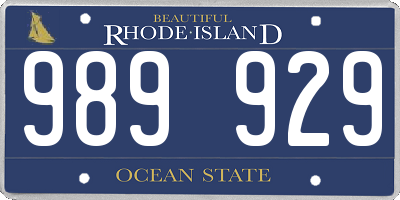 RI license plate 989929