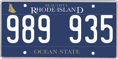 RI license plate 989935