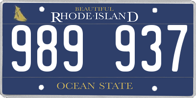 RI license plate 989937