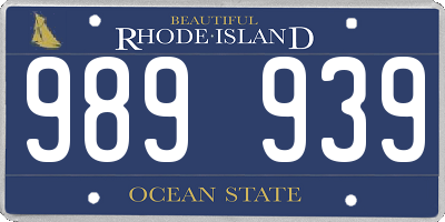 RI license plate 989939