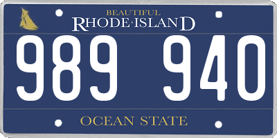 RI license plate 989940