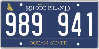 RI license plate 989941